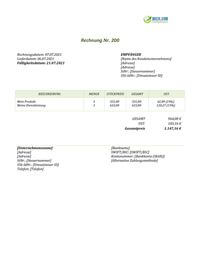 Rechnungsvordruck