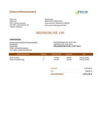 Rechnungsvorlage Doc