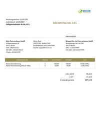 Rechnungsvorlage zum Ausfüllen