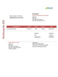 Vorlage Rechnung Dienstleistung