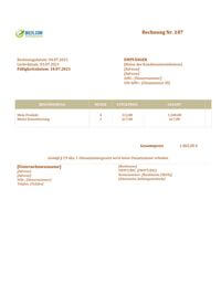 Vorlage Rechnung Kleinunternehmer