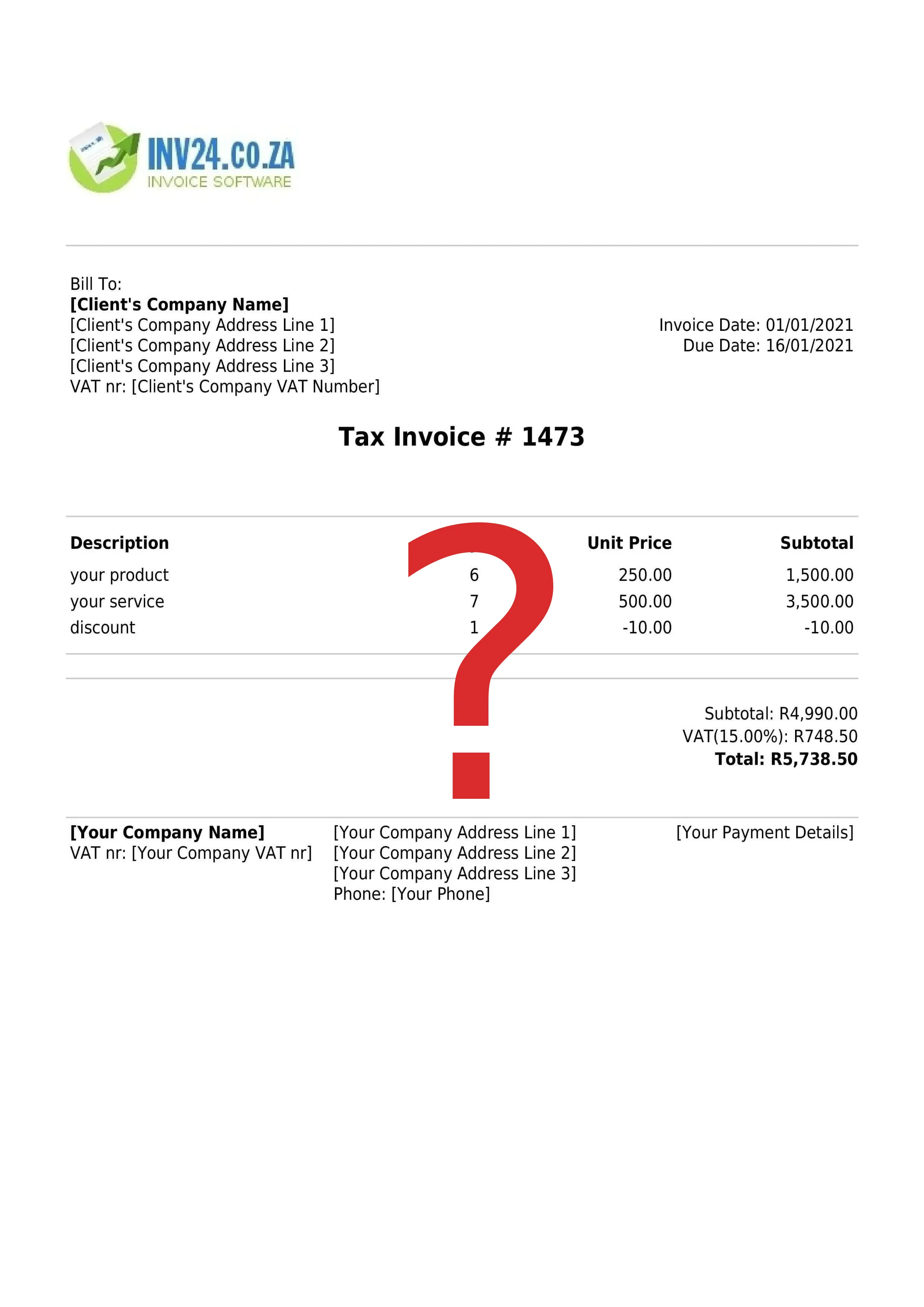 Disputed invoice