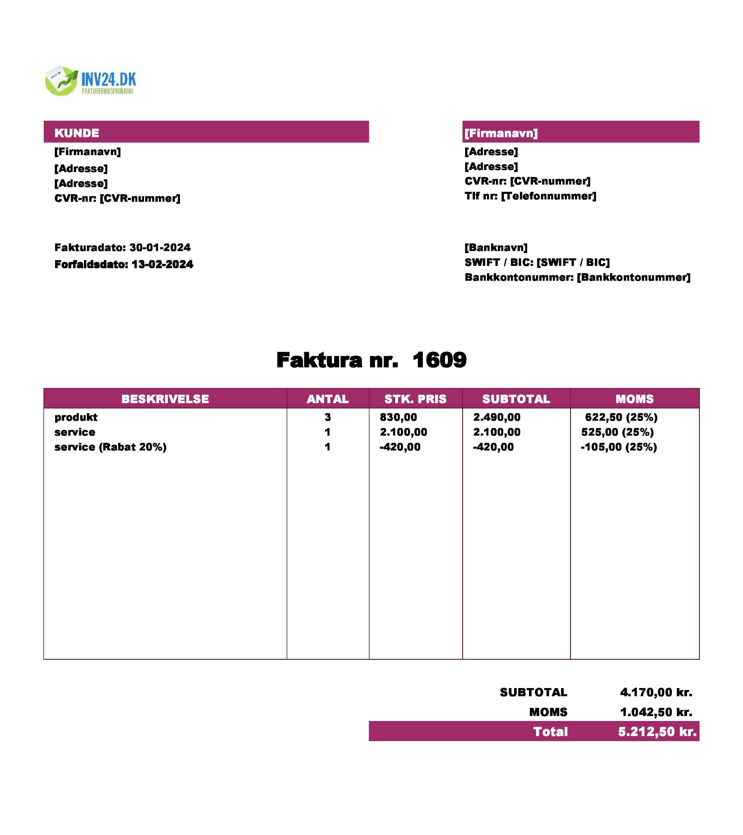 købsfaktura skabelon (Excel / Google Sheets) købsfaktura skabelon (Excel / Google Sheets)
