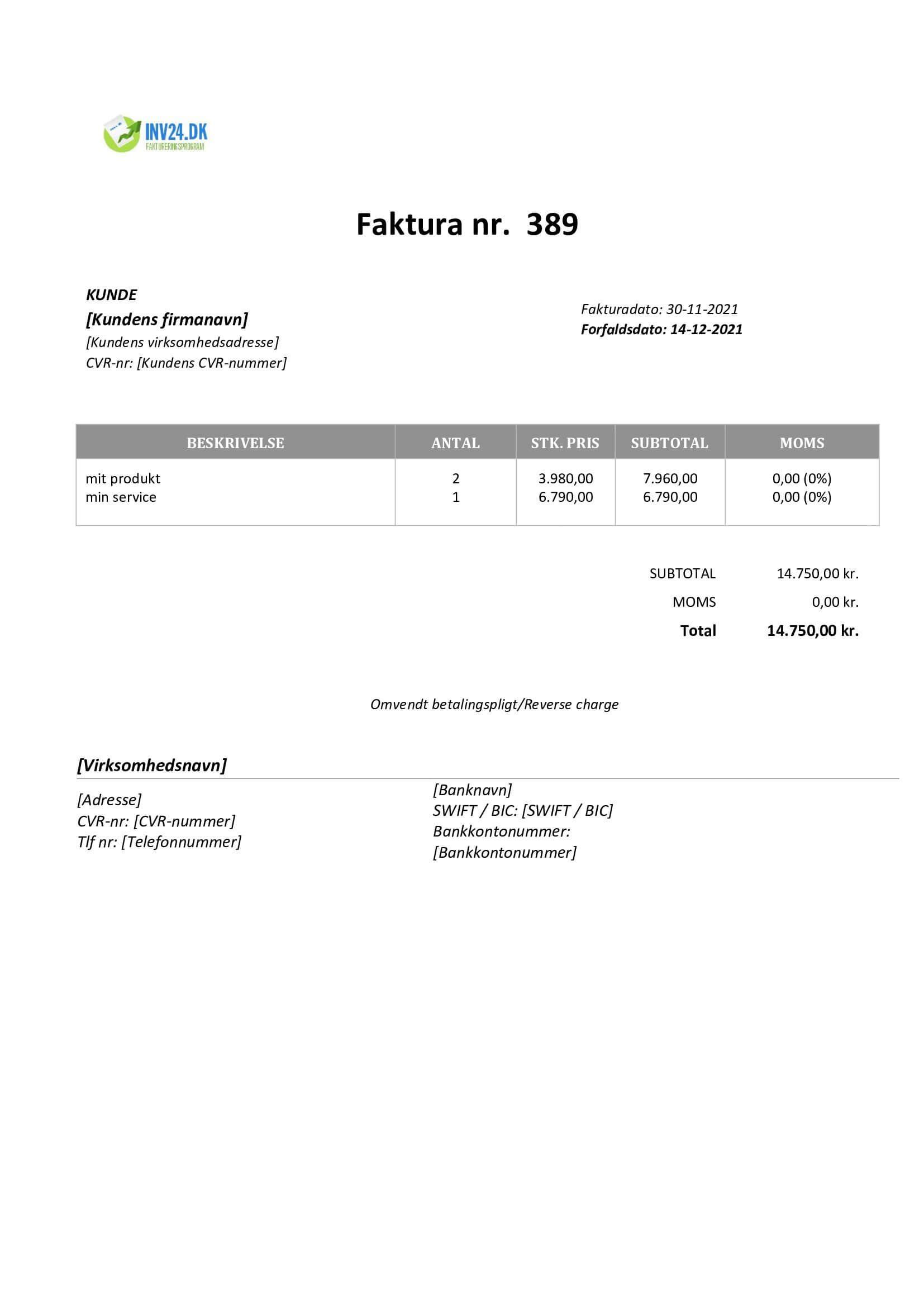 reverse charge på faktura reverse charge på faktura