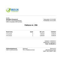 faktura skabelon PDF