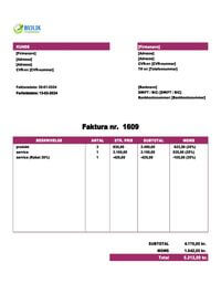 købsfaktura skabelon