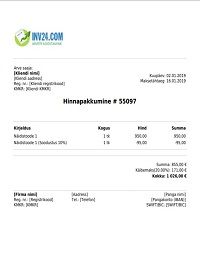 hinnapakkumise näidis hinnapakkumise näidis