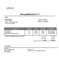 hinnapakkumise näidis word hinnapakkumise näidis word