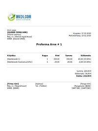 proforma arve blankett proforma arve blankett