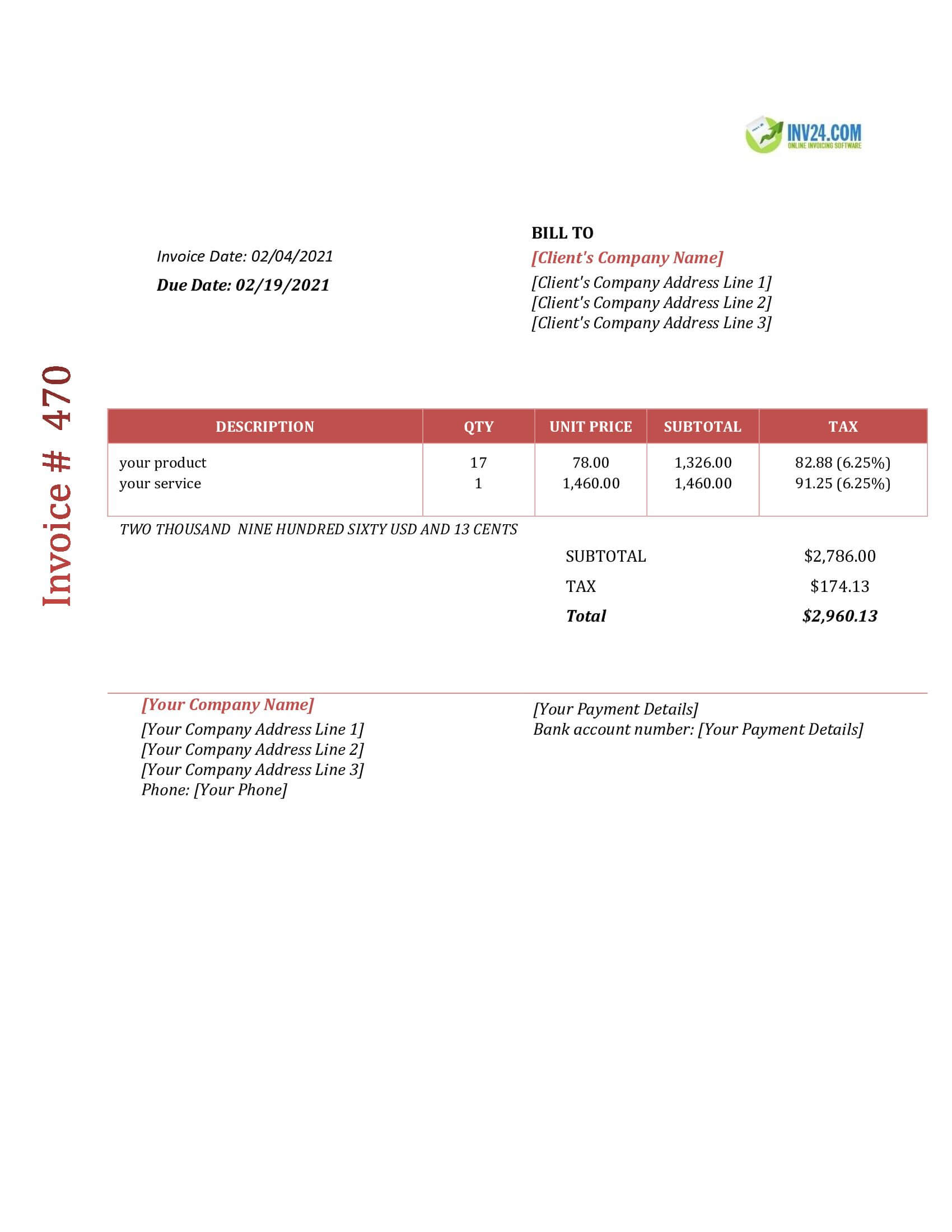 Basic invoice template