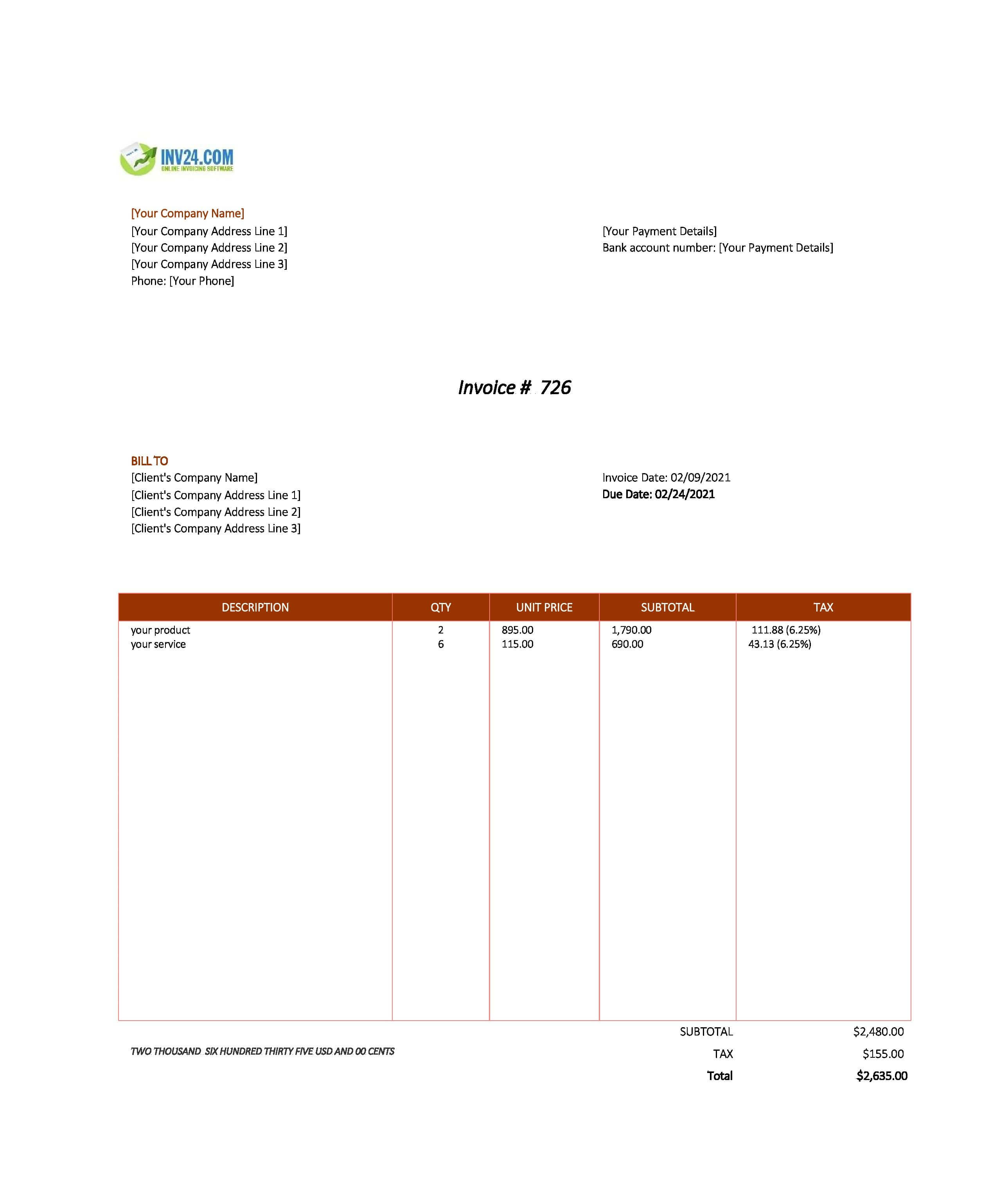 Blank bill template Blank bill template