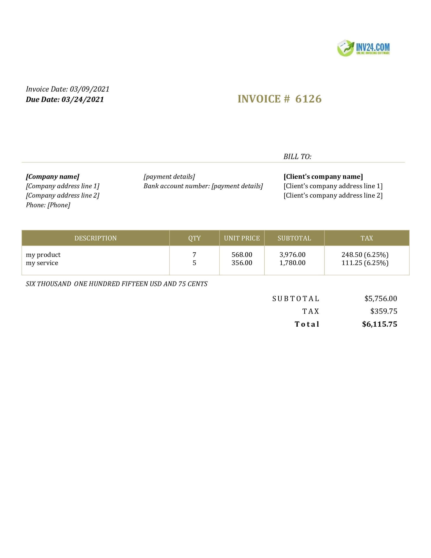 editable printable invoice template word