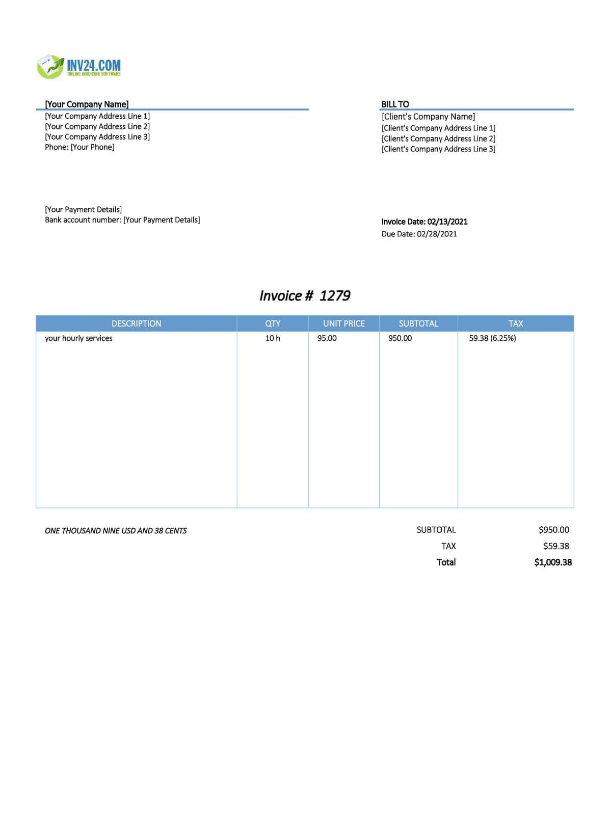 Net 30 Invoice Template