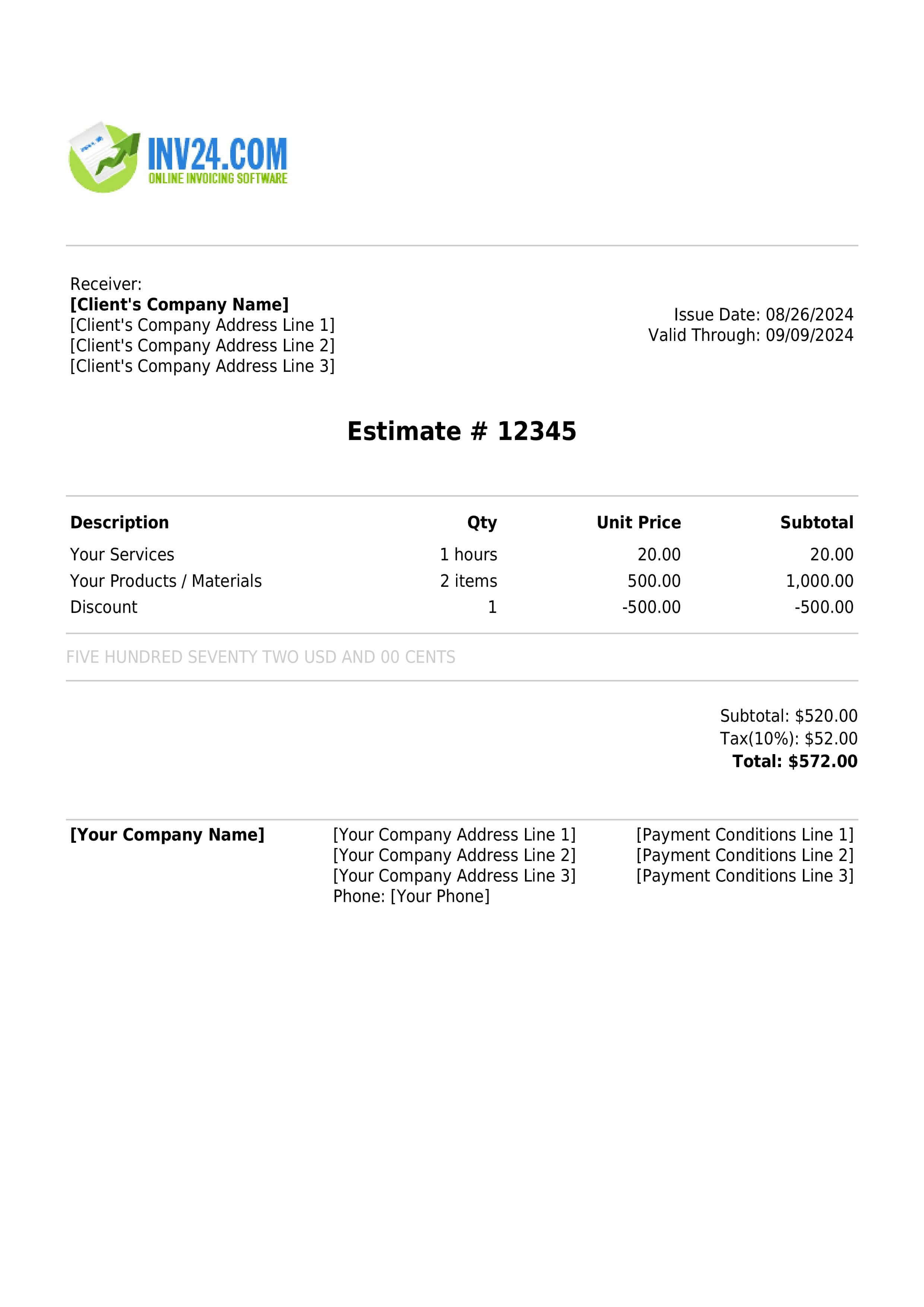 Job Estimate Template (PDF) Job Estimate Template (PDF)