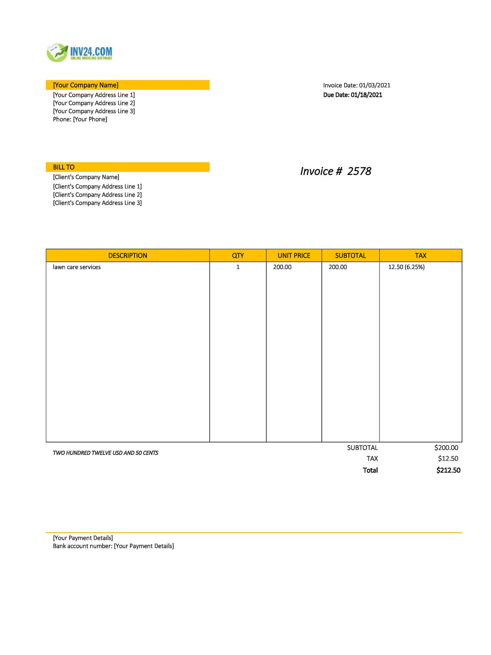 Net 30 Invoice Template