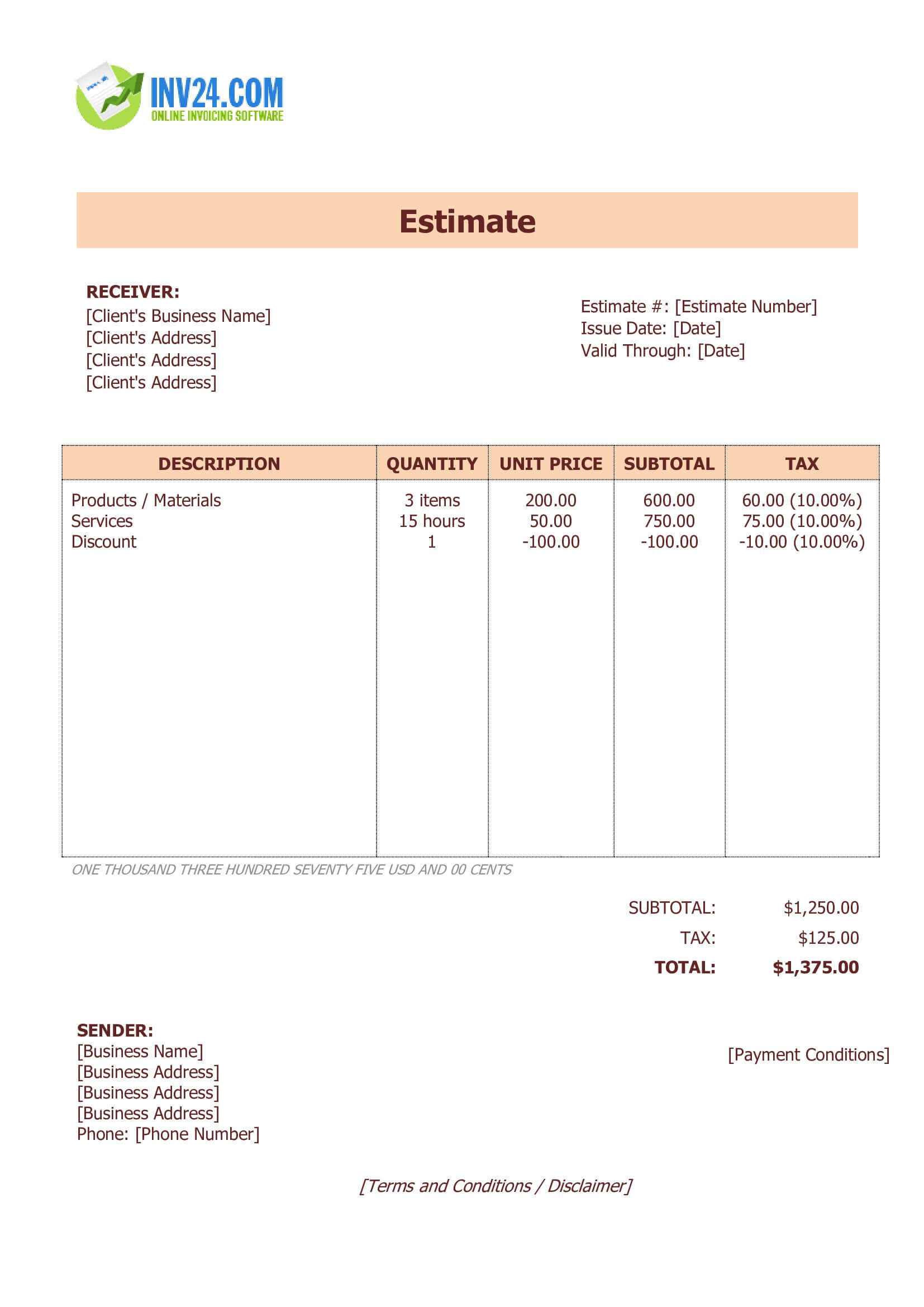Professional Estimate Template (Word / Google Docs) Professional Estimate Template (Word / Google Docs)