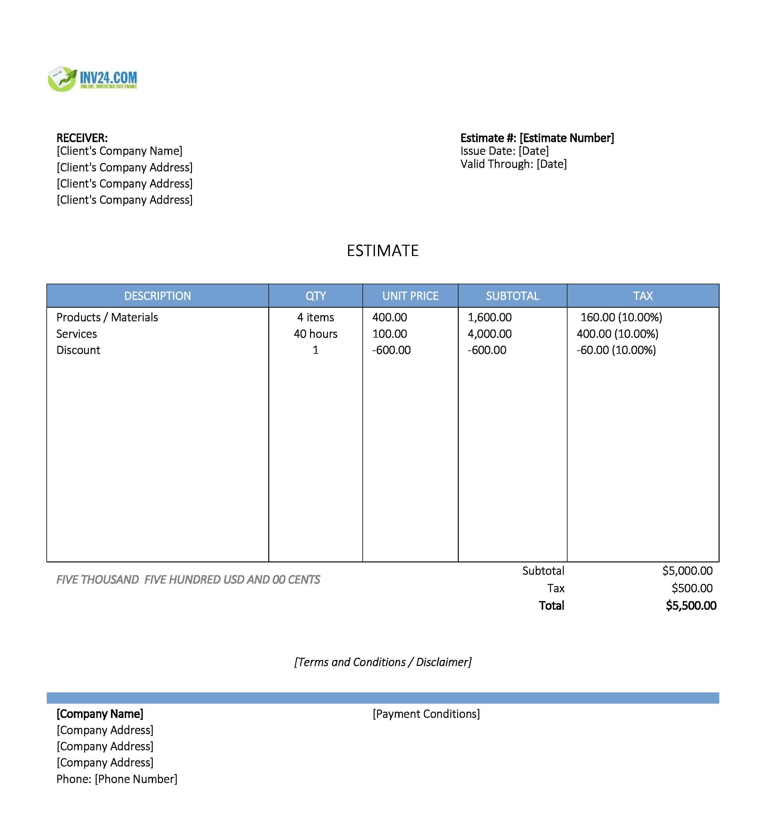 Sales Estimate Template (Excel / Google Sheets) Sales Estimate Template (Excel / Google Sheets)