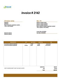 advance invoice template