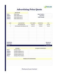 advertising quote template