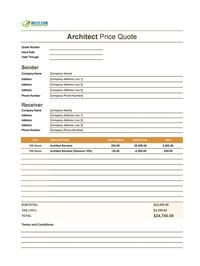 architect quote template