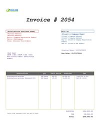Architecture invoice template