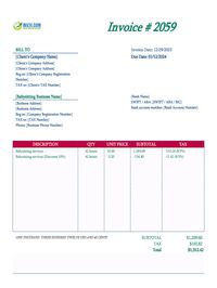 Babysitting invoice template