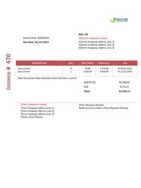 welding basic invoice template