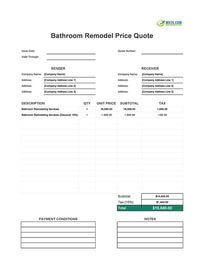 bathroom remodel quote template