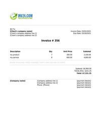 bank transfer invoice template