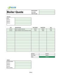 boiler quote template