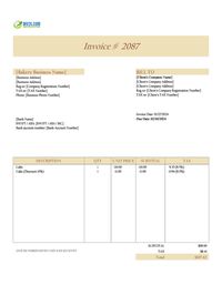 Cake invoice template