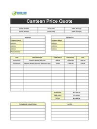 canteen quote template