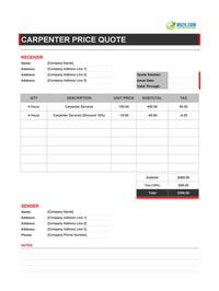 carpenter quote template