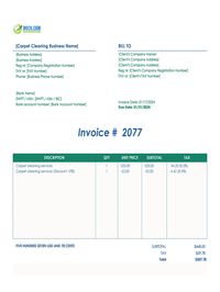 Carpet cleaning invoice template