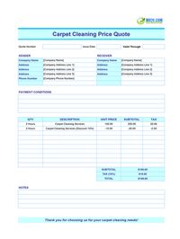 carpet cleaning quote template