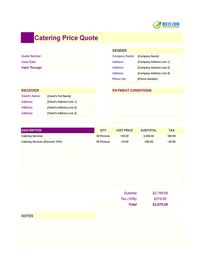 catering quote template