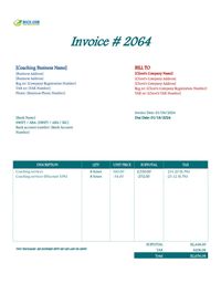 Coaching invoice template