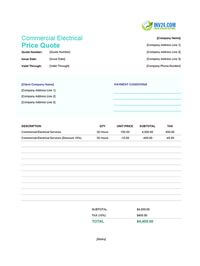 commercial electrical quote template