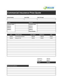 commercial insurance quote template
