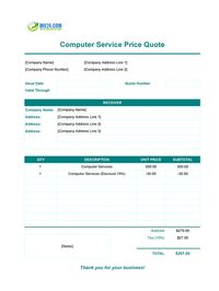 computer service quote template
