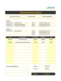 concrete quote template