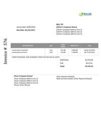 construction invoice template word