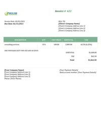 standard consulting invoice template