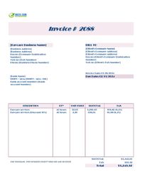 Daycare invoice template