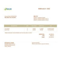 income debit note sample