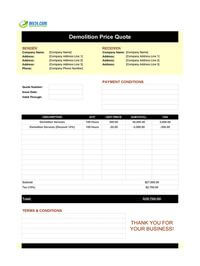 demolition quote template