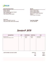 Dental invoice template