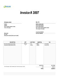 deposit invoice template
