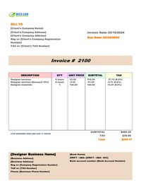 Designer invoice template