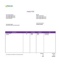 standard electrical invoice template